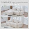 Flieks Modulares Cordsofa für 2 Personen, 1 Hocker & 2 Rückenkissen, inkl. Getränkehalter & Seitentasche, frei kombinierbar, Beige Bild 3
