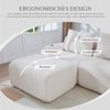 Flieks Modulares Cordsofa für 2 Personen, 1 Hocker & 2 Rückenkissen, inkl. Getränkehalter & Seitentasche, frei kombinierbar, Beige Bild 2