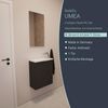 BADEDU UMEA Gäste WC Waschtisch Set 50 cm breit, Anthrazit, Waschbecken Gussmarmor Weiß Bild 2