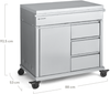 BURNHARD® Grill Beistellwagen mit Edelstahl-Arbeitsfläche inkl. Regalboden, Grilltisch, 4 Soft-Close Schubladen, Vollgummi-Rollen – kompatibel mit EARL & FRED Gasgrills - Edelstahl inkl. Regalboden - #946466 Bild 2