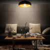 B.K.Licht Deckenleuchte Retro-Deckenlampe Metall schwarz gold Ø39,5 cm - BKL1269, ohne Leuchtmittel, 2700K - Extra-Warmweiß, vintage industrial Design Wohnzimmerlampe E27 max. 60W LED Halogen Bild 3