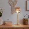 2x LED Tischleuchte, Bambus, Touchdimmer, H 33 cm Bild 3
