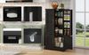 Hochschrank 60 x 40 x 120 cm aus MDF in Schwarz mit 4 Türen, LED-Sensorlicht & verstellbaren Böden Bild 3