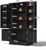 Hochschrank 60 x 40 x 120 cm aus MDF in Schwarz mit 4 Türen, LED-Sensorlicht & verstellbaren Böden Bild 4