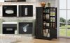Hochschrank 60 x 40 x 120 cm aus MDF in Schwarz mit 4 Türen, LED-Sensorlicht & verstellbaren Böden Bild 5