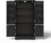Hochschrank 60 x 40 x 120 cm aus MDF in Schwarz mit 4 Türen, LED-Sensorlicht & verstellbaren Böden Bild 2