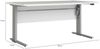 Dmora Schreibtisch Gonu, Mehrzweckschreibtisch, Bürotisch für PC, Eckschreibtisch, 150x80 h119 cm, Weiß und Grau Bild 3