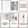 Spiegelschrank HWC-B19b, Badschrank Hängeschrank, 2 Regalböden hochglanz MVG-zertifiziert 70x60x16cm ~ weiß Bild 2