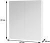 Spiegelschrank HWC-B19b, Badschrank Hängeschrank, 2 Regalböden hochglanz MVG-zertifiziert 70x60x16cm ~ weiß Bild 3