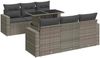 vidaXL 7-tlg. Garten-Sofagarnitur mit Kissen Grau Poly Rattan 3326261 Bild 2