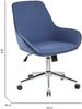 Dmora Stuhl mit Rädern Luminosa, Bürostuhl mit Rollen, Ergonomischer Bürositz, 66 x 59 x 98 cm, Blau Bild 3