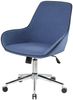 Dmora Stuhl mit Rädern Luminosa, Bürostuhl mit Rollen, Ergonomischer Bürositz, 66 x 59 x 98 cm, Blau Bild 2