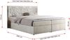 Boxspringbett, Doppelbett mit Multipocket-Matratzen und Topper, dekoratives Kopfteil - LEILA - 120 x 200 cm - Beige Velours - H3 Bild 5