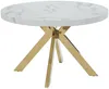 Vente-unique - KOMONI Esstisch Holz, Platte WeißGold - B 120 cm x H 76 cm x L 170 cm220 cm120 cm Bild 4