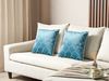 Kissen 2er Set Marokkanisches Muster ALYSSUM Samtstoff 45 x 45 cm Blau Bild 3