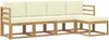 vidaXL Outdoor-Sofagarnitur mit Kissen 5 pcs Weiß und Creme 3387474 Bild 2