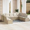 vidaXL Gartensofa-set mit Kissen 9 pcs Beige und Creme Polyrattan 3355890 Bild 1