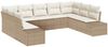 vidaXL Gartensofa-set mit Kissen 9 pcs Beige und Creme Polyrattan 3355890 Bild 2
