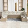 vidaXL Gartensofa-set mit Kissen 9 pcs Beige und Creme Polyrattan 3355890 Bild 3