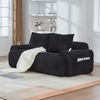 2-Sitzer Sofa aus Cord 200x99x80 cm mit Cupholder & Seitentasche, schwarz Bild 3