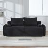 2-Sitzer Sofa aus Cord 200x99x80 cm mit Cupholder & Seitentasche, schwarz Bild 2