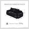2-Sitzer Sofa aus Cord 200x99x80 cm mit Cupholder & Seitentasche, schwarz Bild 4