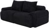2-Sitzer Sofa aus Cord 200x99x80 cm mit Cupholder & Seitentasche, schwarz Bild 5