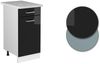 Küchenunterschrank R-Line Schwarz Hochglanz 40 cm , AP Marmor Vicco Bild 5
