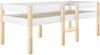 Halbhohes Kinderbett aus Kiefer 90x190 cm mit Rausfallschutz, Leiter & Stauraum, skandinavisches Hochbett Bild 3
