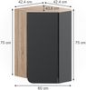 Eckhängeschrank Karen Sonoma/Anthrazit 42.4 x 75 cm mit Tür und offenen Fächern Vicco Bild 3