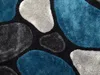 Vente-unique - Hochflorteppich - 140 x 200 cm - Türkis & Grau - PIETRA Bild 3