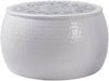 vidaXL Runder gehämmerter Couchtisch Weiß Ø 55 x 55 cm Aluminium 373375 Bild 3
