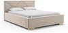 MEBLINI Polsterbett 140x200 ohne Lattenrost ohne Matratze – LIZZY – Beige Samt – Doppelbett ohne Bettkasten - Stauraumbett - Kopfteil Bett ohne Stauraum Bild 2