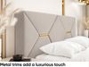 MEBLINI Polsterbett 140x200 ohne Lattenrost ohne Matratze – LIZZY – Beige Samt – Doppelbett ohne Bettkasten - Stauraumbett - Kopfteil Bett ohne Stauraum Bild 4