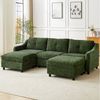 Jiexi Wohnlandschaft Ecksofa Mit Schlaffunktion Kordsofa, L oder U Form Couch Bild 2