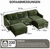 Jiexi Wohnlandschaft Ecksofa Mit Schlaffunktion Kordsofa, L oder U Form Couch Bild 4