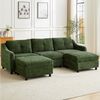 Jiexi Wohnlandschaft Ecksofa Mit Schlaffunktion Kordsofa, L oder U Form Couch Bild 3