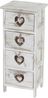 Kommode Forli, Schubladenkommode Schrank, 4 Schubladen mit Herzen 70x29x25cm, Shabby-Look, Vintage ~ weiß Bild 4
