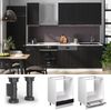 Herdumbauschrank Fame-Line Schwarz gestreift 60 cm ohne Arbeitsplatte Vicco Bild 2