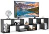 COSTWAY Fernsehschrank Holz 3-teilig, Frei Kombinierbar, Fernsehtisch für TVs bis zu 65", Eckregal Ausziehbar, TV Lowboard TV Schrank, Multifunktionaler Bücherregal, Aufbewahrungsregal (Schwarz) Bild 4