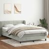 vidaXL Boxspringbett mit Matratze Hellgrau 160x220 cm Samt 3317655 Bild 1