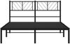 vidaXL Bettgestell mit Kopfteil Metall Schwarz 135x190 cm 372178 Bild 5