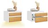 SoBuy Nachttisch FBT174/175, 2er set Nachtschrank Nachttisch hängend, Bettablage, Wandregal mit Bewegungssensor Licht, mit Schublade, Schlafzimmer Bild 1