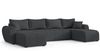 AX LIVING Malatya U Couch mit Schlaffunktion Ecksofa Dunkelgrau 311 cm Bild 2