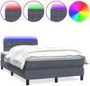 vidaXL Boxspringbett mit Matratze & LED Dunkelgrau 120x220 cm Samt 3317308 Bild 2