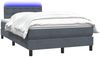 vidaXL Boxspringbett mit Matratze & LED Dunkelgrau 120x220 cm Samt 3317308 Bild 3