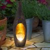 LED Solarleuchte, Rattan Design, Glas Kugel, gold, H 45,5 cm Bild 2