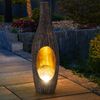 LED Solarleuchte, Rattan Design, Glas Kugel, gold, H 45,5 cm Bild 3