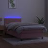 vidaXL Boxspringbett mit Matratze & LED Rosa 100x200 cm Samt 3134272 Bild 4
