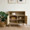 IDIMEX Kommode NORICA, Sideboard mit Rattanoptik und Holzfüßen- Eichefarben Bild 3